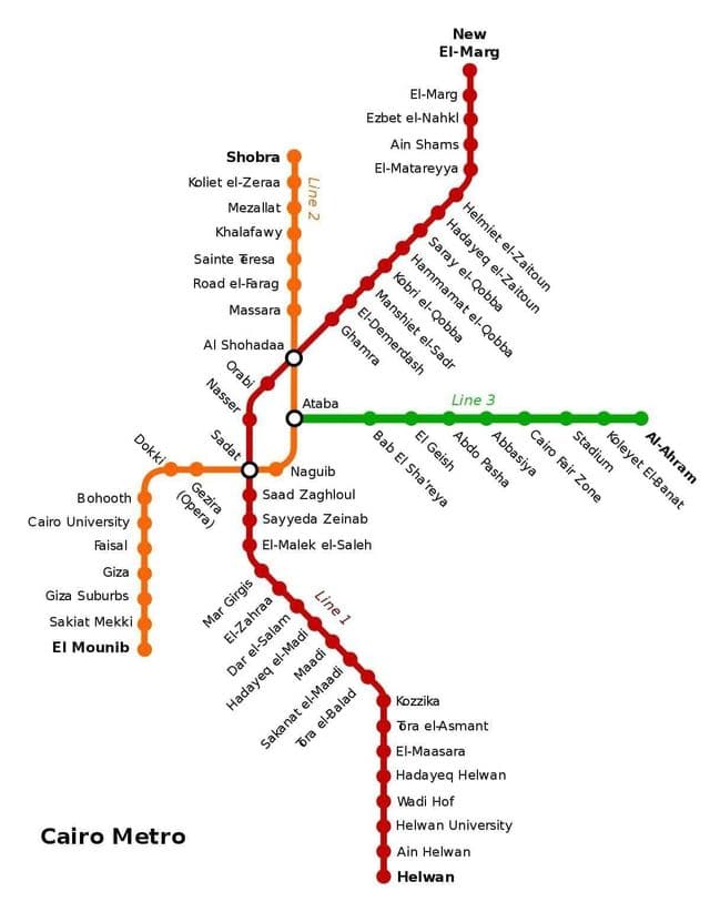 Cairo subway station map